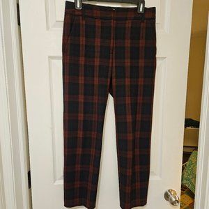 Burgundy Plaid Trousers by Velvet 4